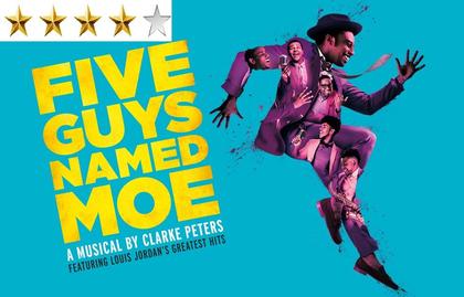 Promotional poster for Five Guys Named Moe musical production 