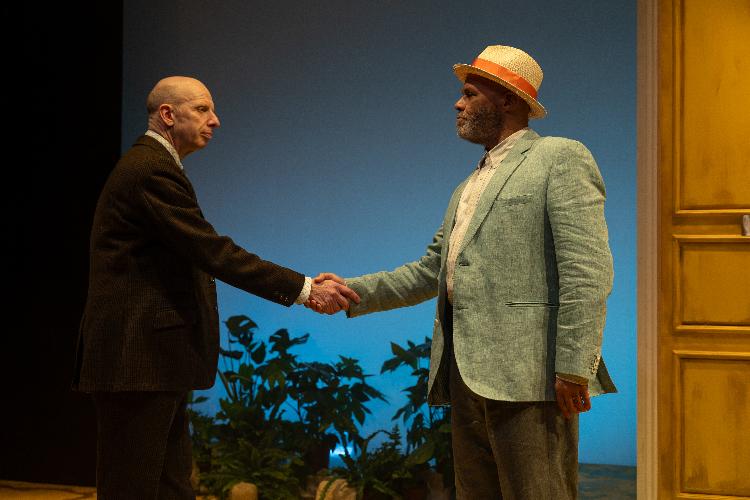 While They Were Waiting - Review - Upstairs at the Gatehouse An engaging absurdist two-hander elevated by Gary Wilmot’s effortless charm