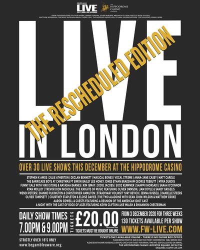 Live in London New Performance Schedule - News A  new schedule for the performances