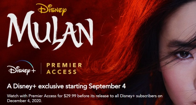 Mulan on Disney Plus - News September 4..or December 4