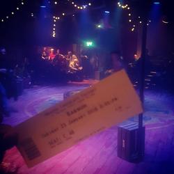 Ticket and stage for Barnum theatre musical